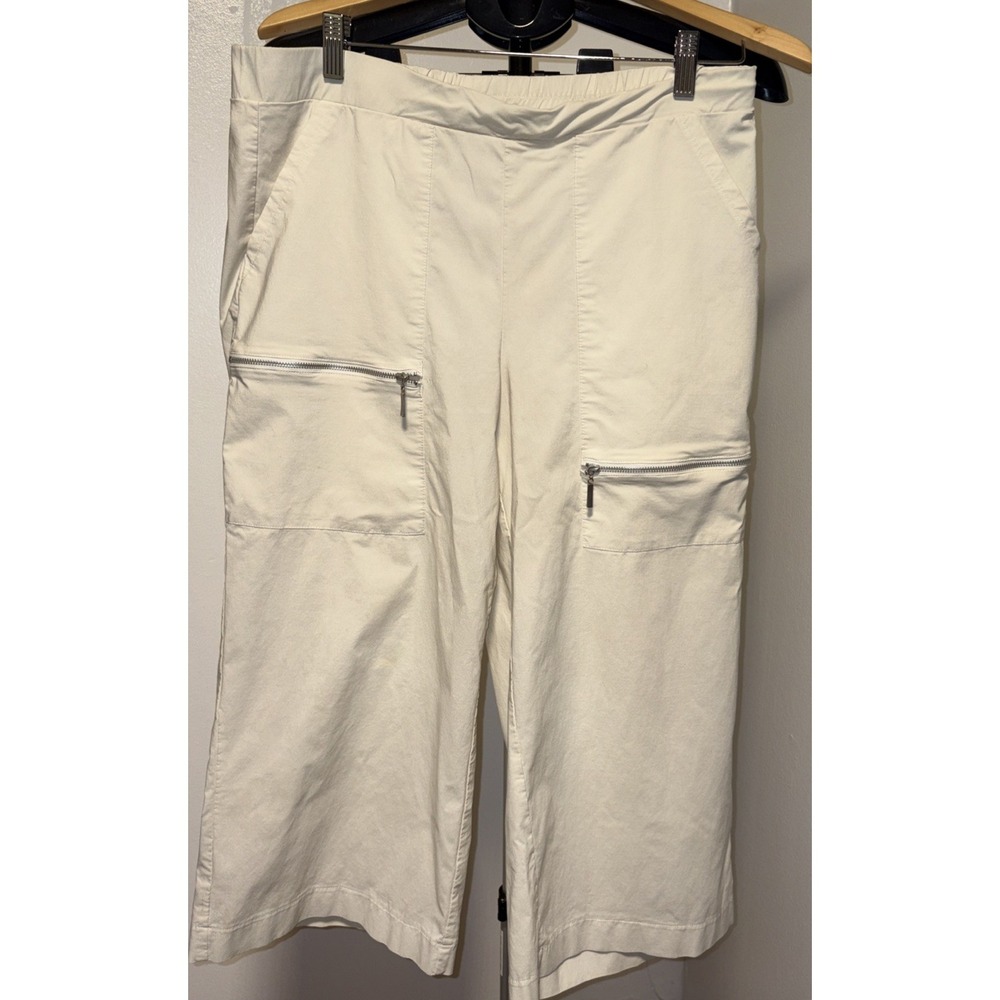 WynneLayers Bengaline Zipper Cropped‎ Pant Cloud Size L off White